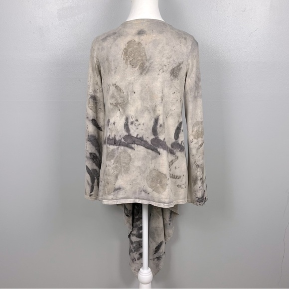 Athleta abstract earth tone tie dye open front wrap cardigan, small/medium. - Picture 5 of 10